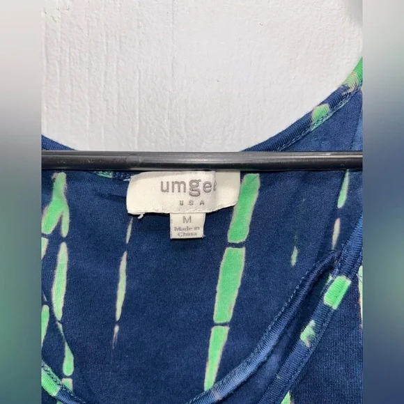 Umgee Blue & Green Tye Dye Short Sleeve Dress Size Medium - Picture 4 of 5